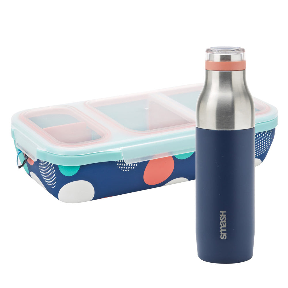 Smash Bento Switch-Up Lunch Box with Leakproof Stainless Steel Bottle - Misty