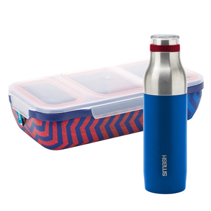 Smash Bento Switch-Up Lunch Box with Gradient Bottle - Leakproof, Adjustable Compartments