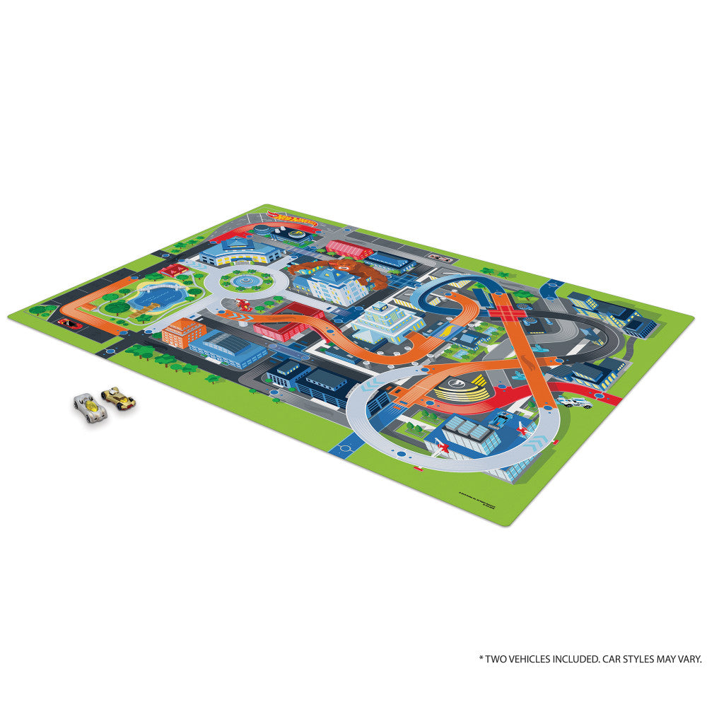 Imaginmat: Jumbo - Hot Wheels - Floor Playmat & 2 Toy Cars, 47 x 61"