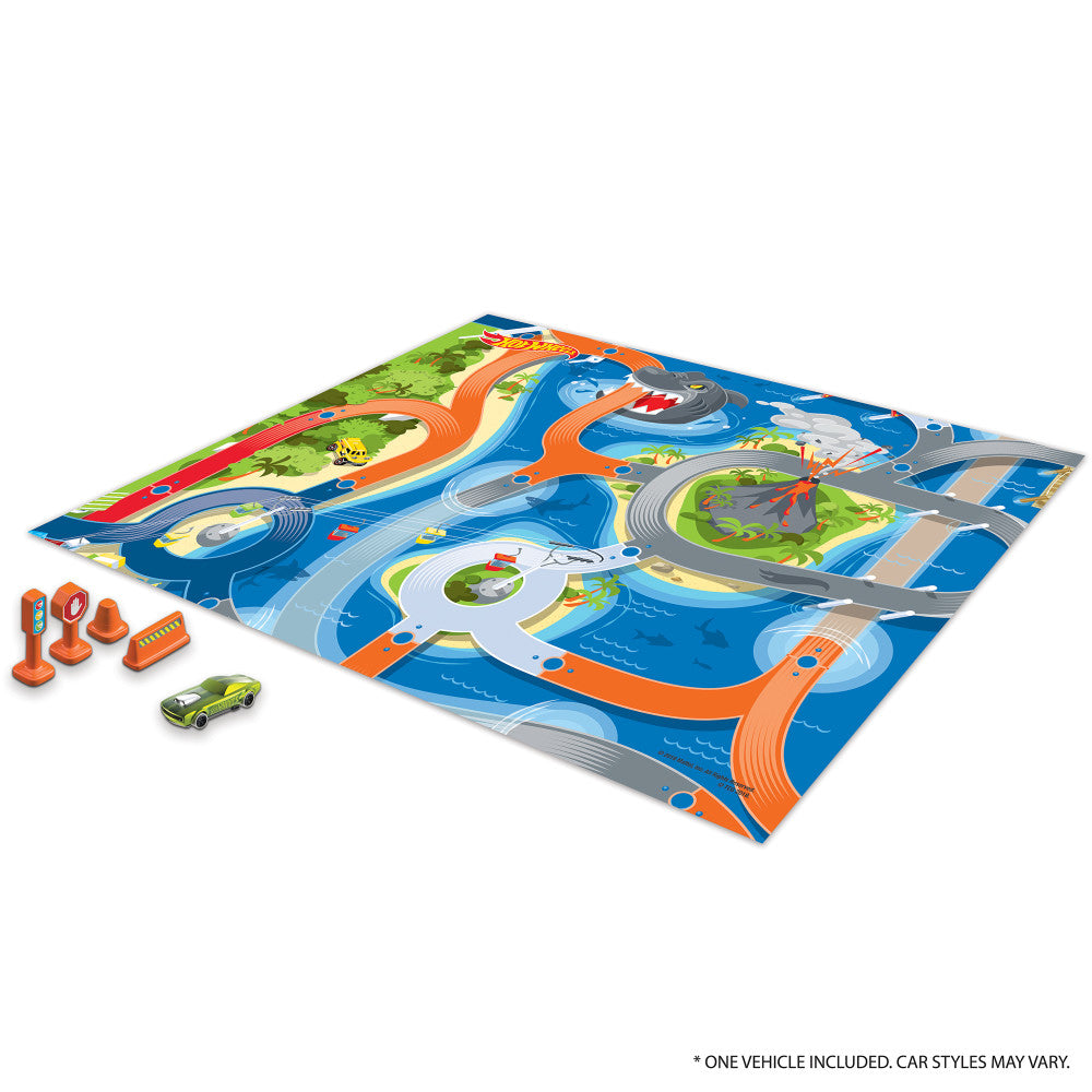 Imaginmat: Deluxe - Hot Wheels - Floor Playmat & Toy Car, 30.5 x 20.5"