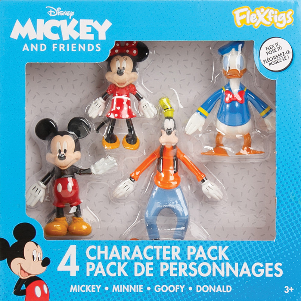 FleXfigs: Mickey Mouse - 4 Character Pack - Disney Articulated Action Figures