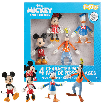 FleXfigs: Mickey Mouse - 4 Character Pack - Disney Articulated Action Figures