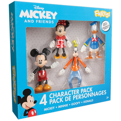 FleXfigs: Mickey Mouse - 4 Character Pack - Disney Articulated Action Figures