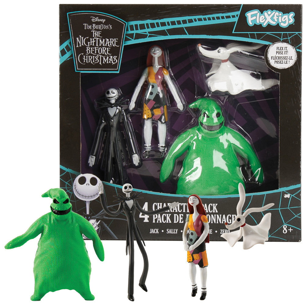 FleXfigs: Nightmare Before Christmas - 4 Character Pack - Articulated Action Figures