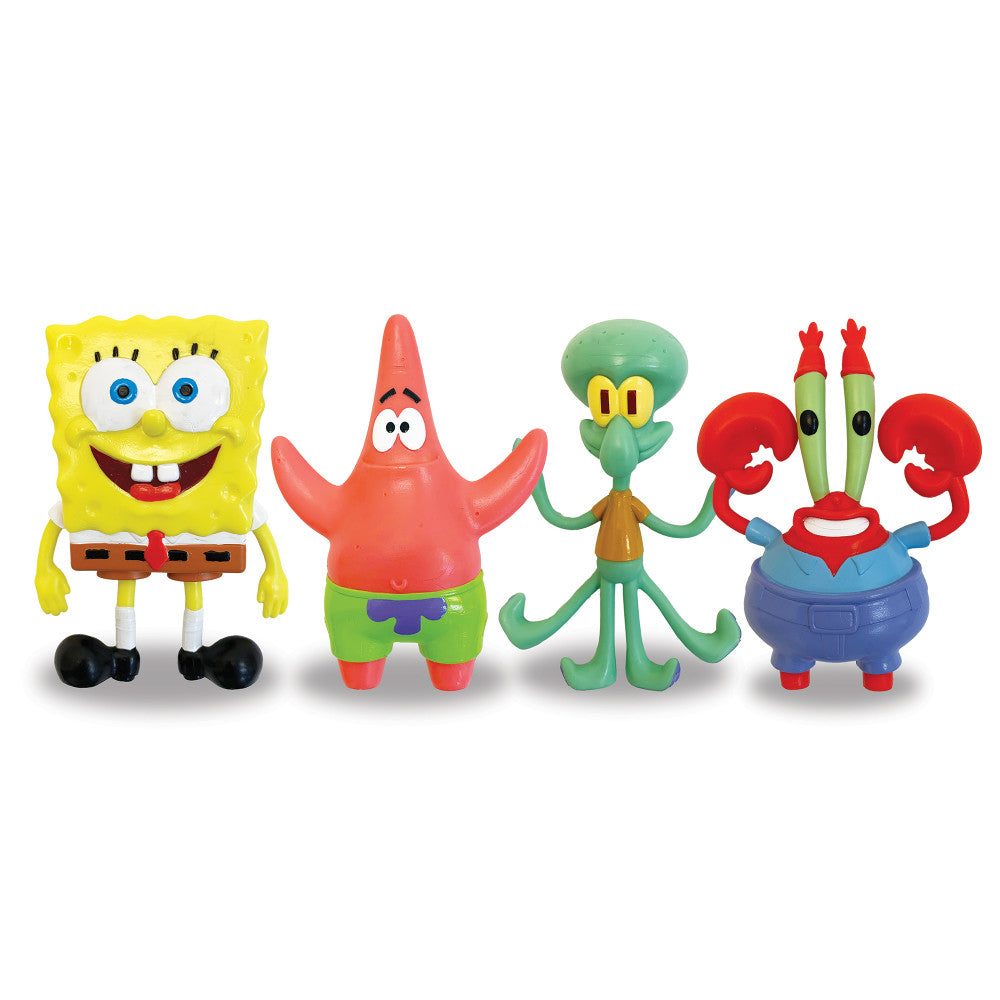 FleXfigs: SpongeBob Square Pants - 4 Character Pack - Articulated Action Figures