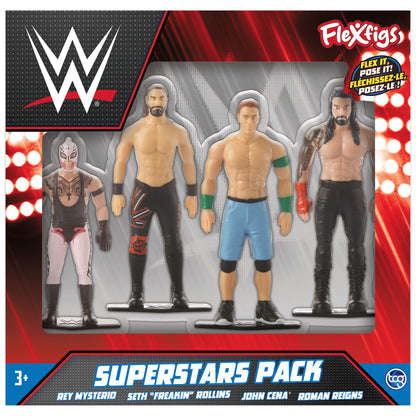 FleXfigs: WWE Superstars - 4 Character Pack - Wrestler Articulated Action Figures