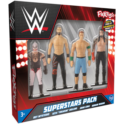 FleXfigs: WWE Superstars - 4 Character Pack - Wrestler Articulated Action Figures