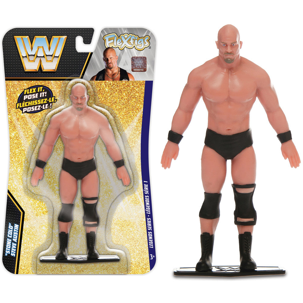 FleXfigs: The Rock & Stone Cold Steve Austin - 2 Character Pack - Articulated Action Figures