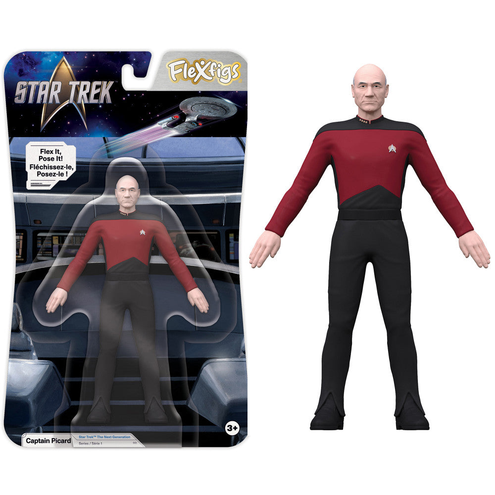 FleXfigs: Captain Kirk & Captain Picard - 2 Character Pack - Articulated Action Figures