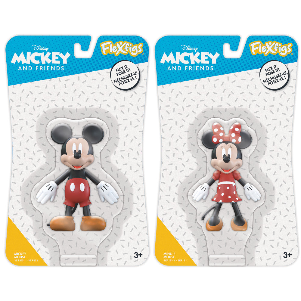 FleXfigs: Mickey & Minnie - 2 Character Pack - Disney: Mouse Articulated Action Figures