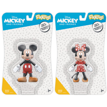 FleXfigs: Mickey & Minnie - 2 Character Pack - Disney: Mouse Articulated Action Figures