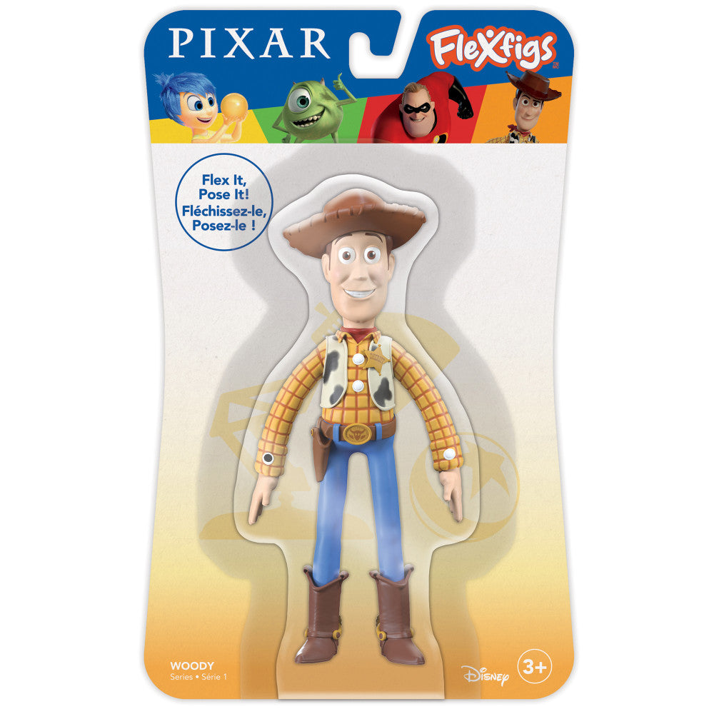 FleXfigs: Pixar Woody & Mr. Incredible- 2 Character Pack - Articulated Action Figures