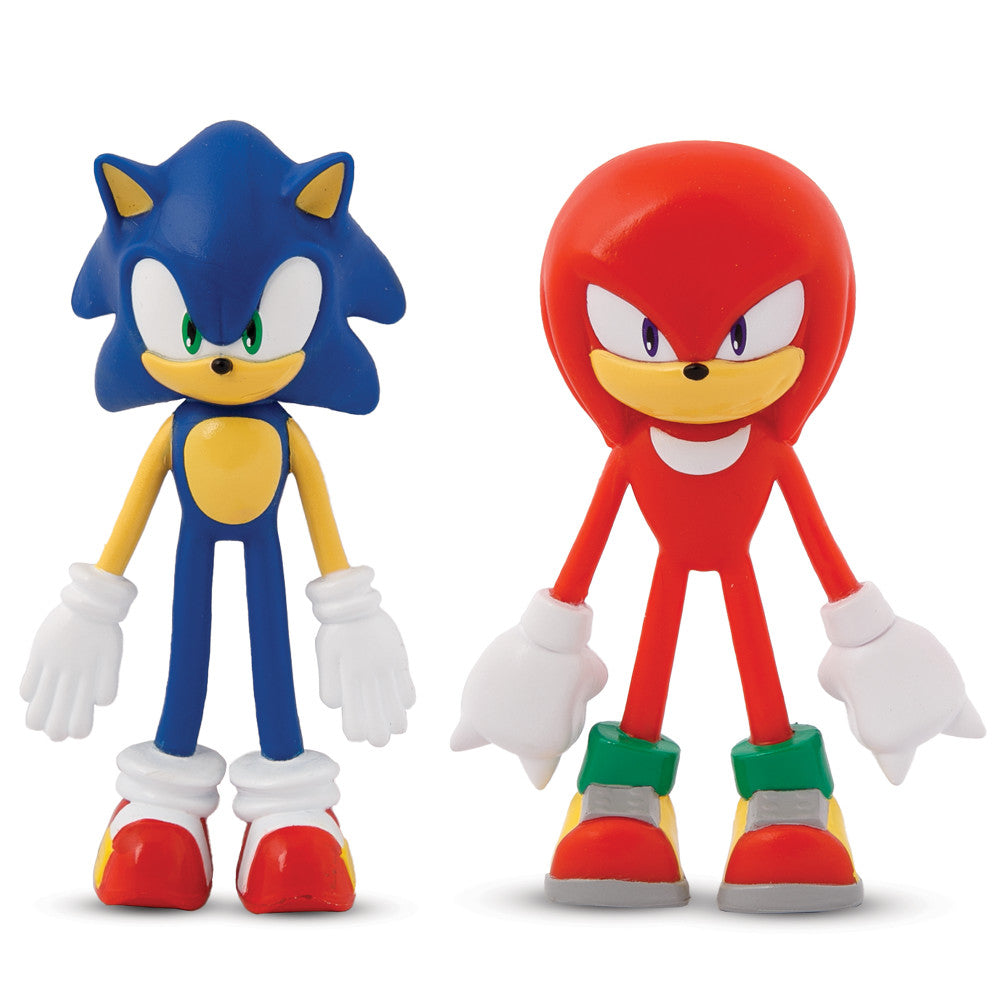 FleXfigs: Sonic & Knuckles - 2 Character Pack - Sonic The Hedgehog Articulated Action Figures