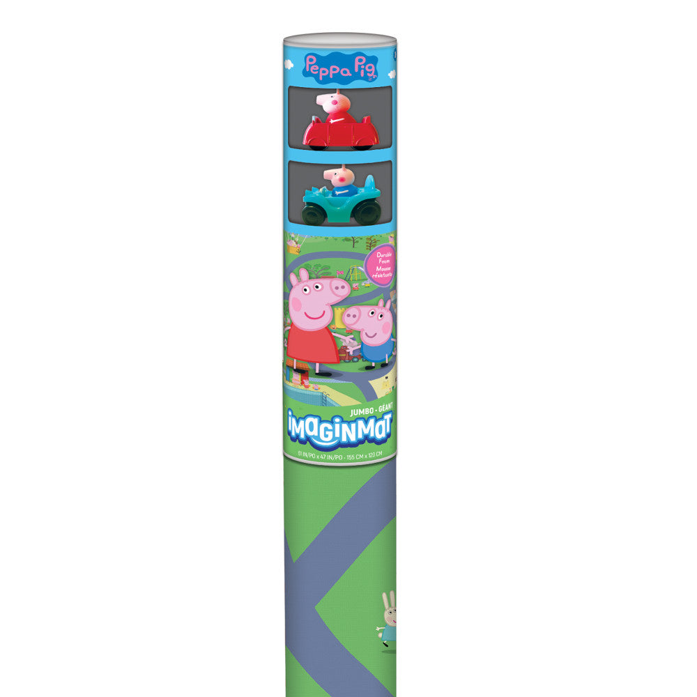 Imaginmat: Jumbo -Peppa Pig - Floor Playmat & 2 Toy Cars, 47 x 61"