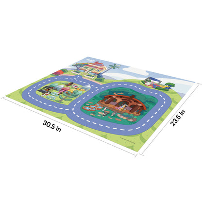 Imaginmat: Deluxe - Bluey - Floor Playmat & Toy Car, 30.5 x 20.5"