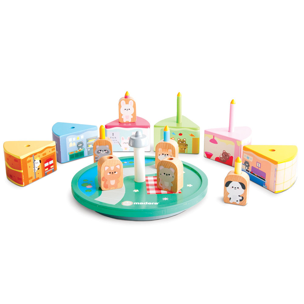 Madera Wood: Cakeville Playset - Activity Scene & Animal Figures, Ages 3+