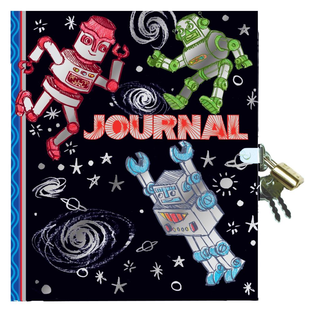 eeBoo Silver Robots Collection Sketchbook for Kids - 60 Pages