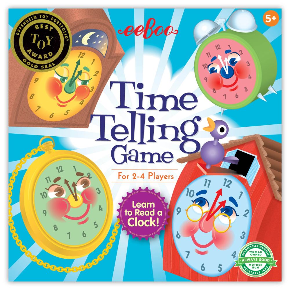 eeBoo Interactive Time Telling Game - Educational Clock Learning - Ages 5+