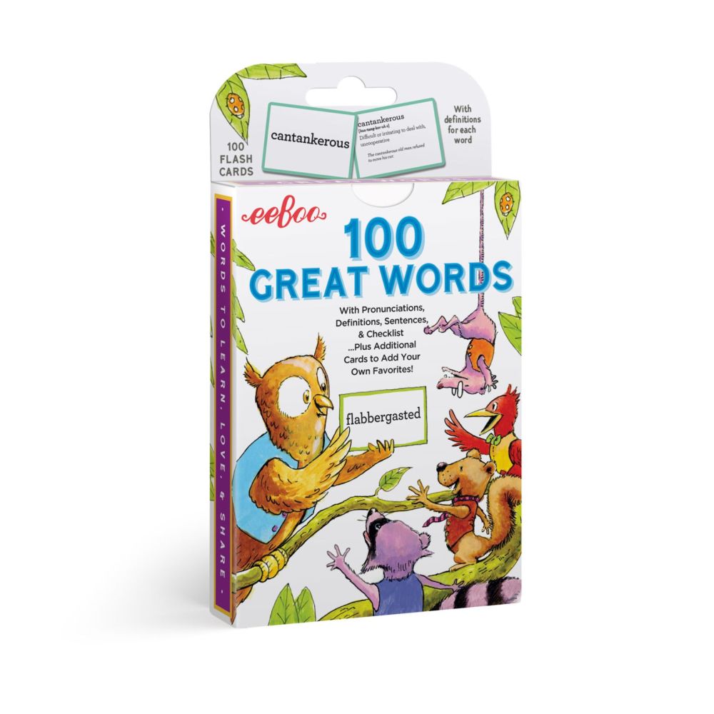 eeBoo 100 Great Words Vocabulary Flash Cards Set