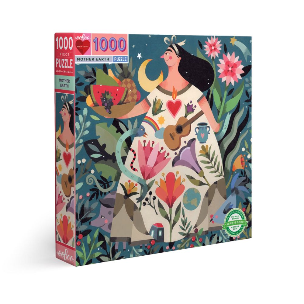 eeBoo Piece and Love Mother Earth 1000-Piece Square Jigsaw Puzzle