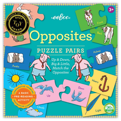 eeBoo Educational Opposites Matching Puzzle - 50 pc