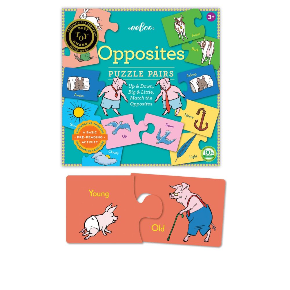 eeBoo Educational Opposites Matching Puzzle - 50 pc