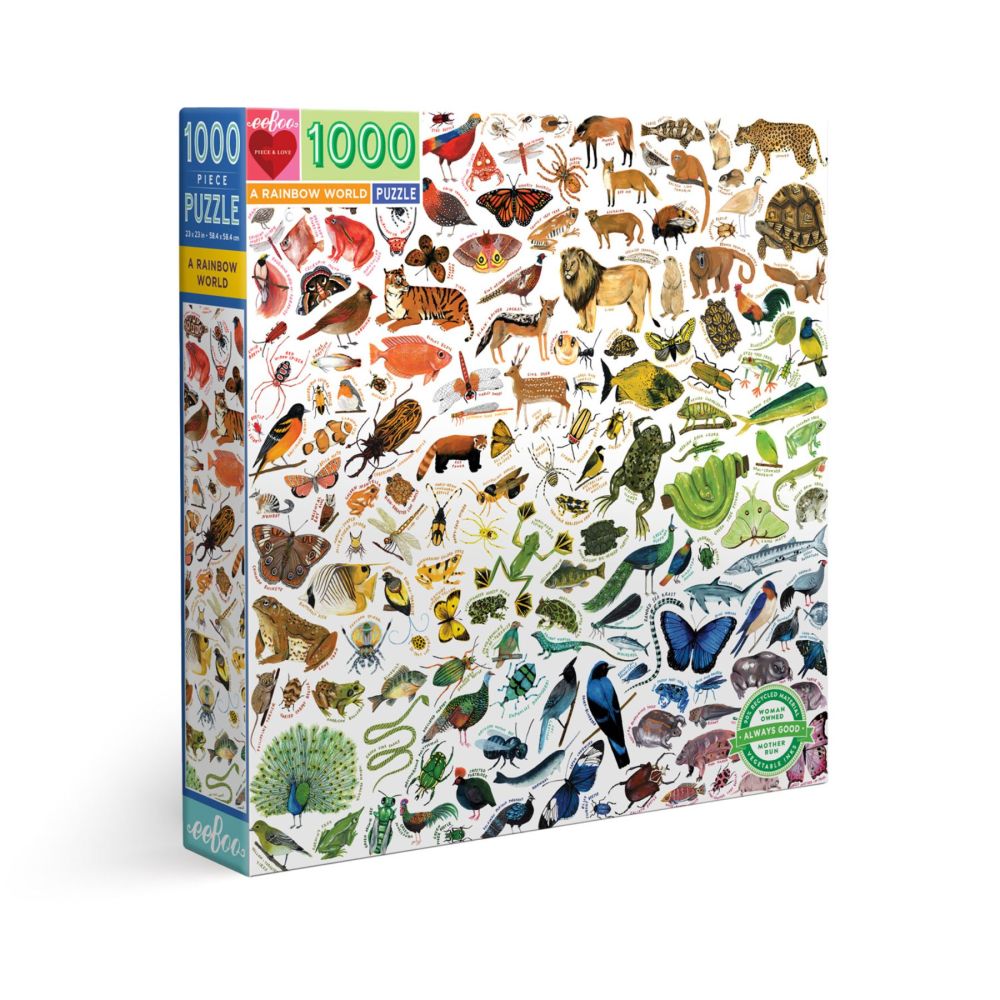 eeBoo Piece and Love A Rainbow World 1000-Piece Square Jigsaw Puzzle