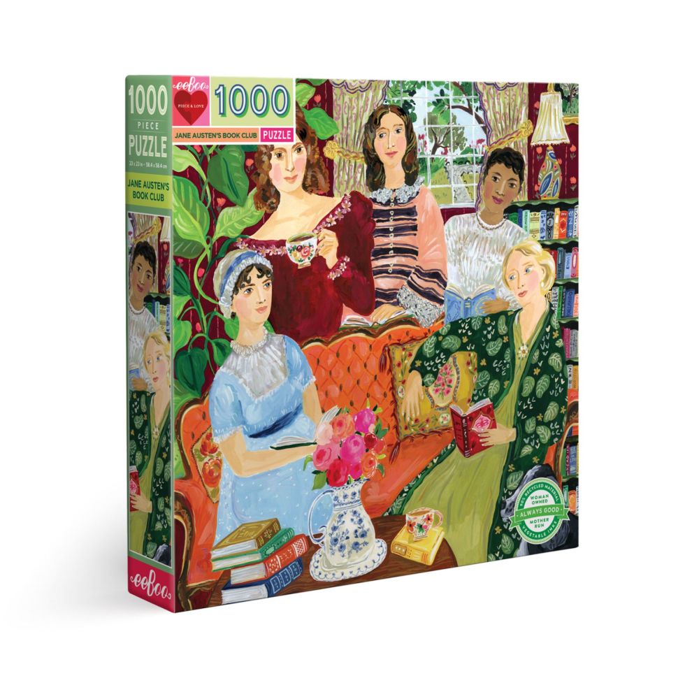 eeBoo Piece and Love Jane Austen's Book Club 1000 Piece Jigsaw Puzzle