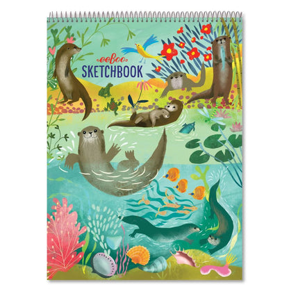 eeBoo Otters Spiral Sketchbook with 60 Matte Pages