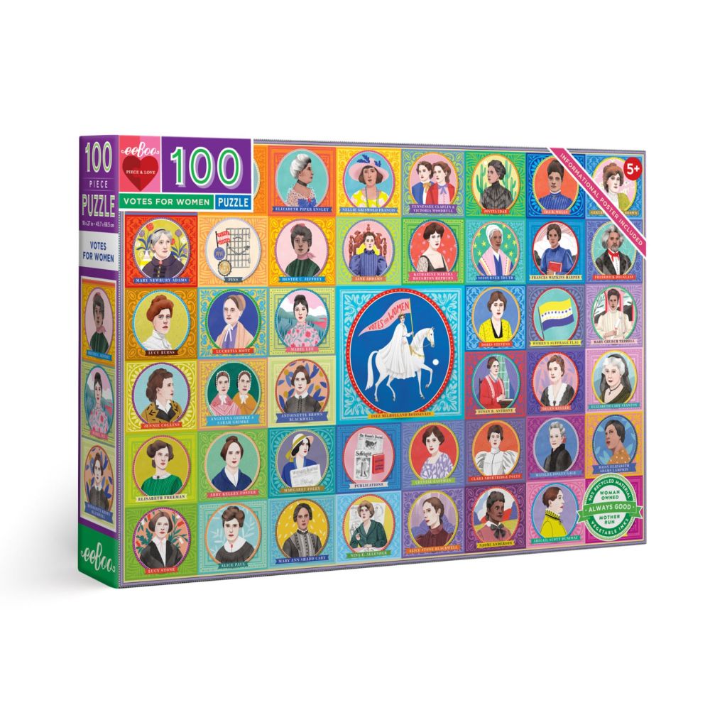 eeBoo Votes for Women 100-Piece Educational Jigsaw Puzzle