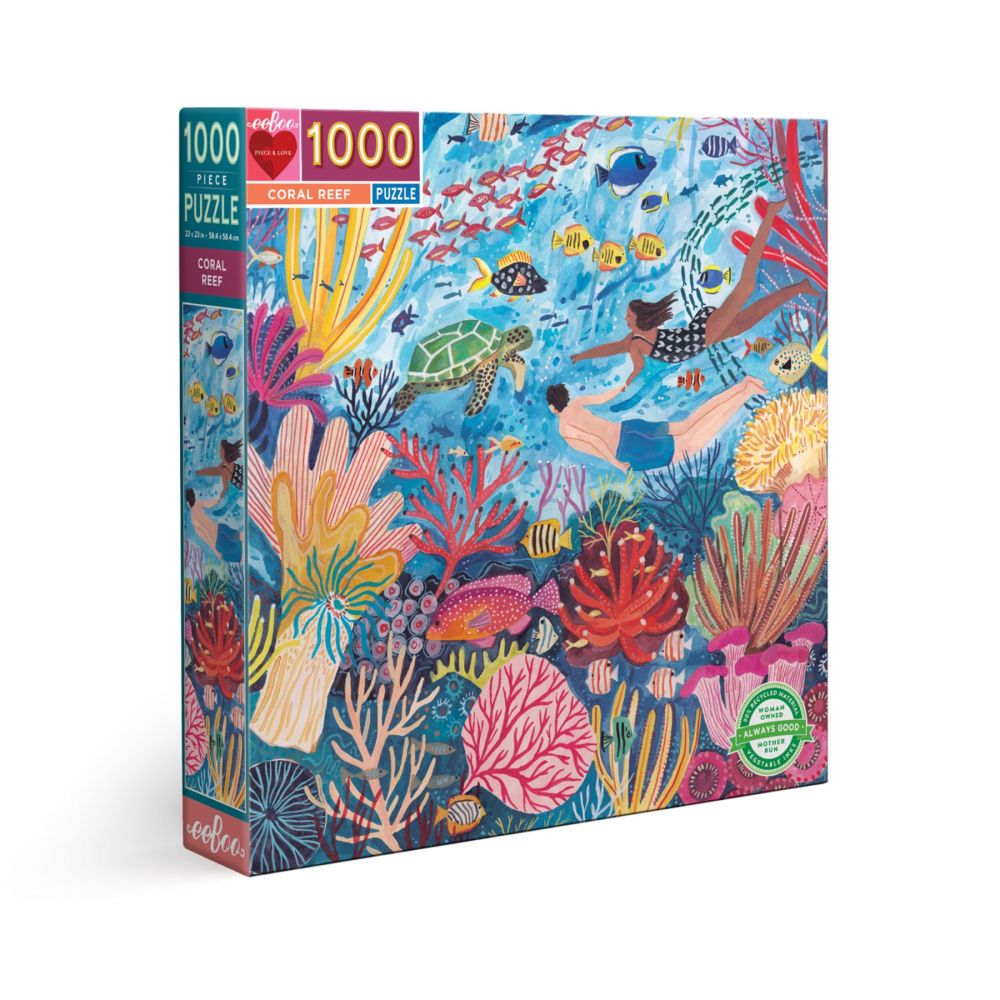 eeBoo Piece and Love Coral Reef 1000-Piece Square Jigsaw Puzzle