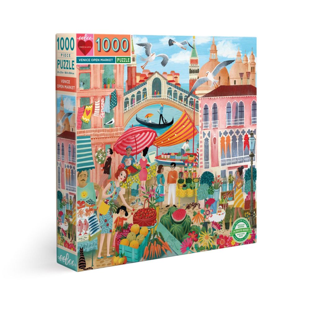 eeBoo Piece and Love Venice Open Market 1000-Piece Jigsaw Puzzle