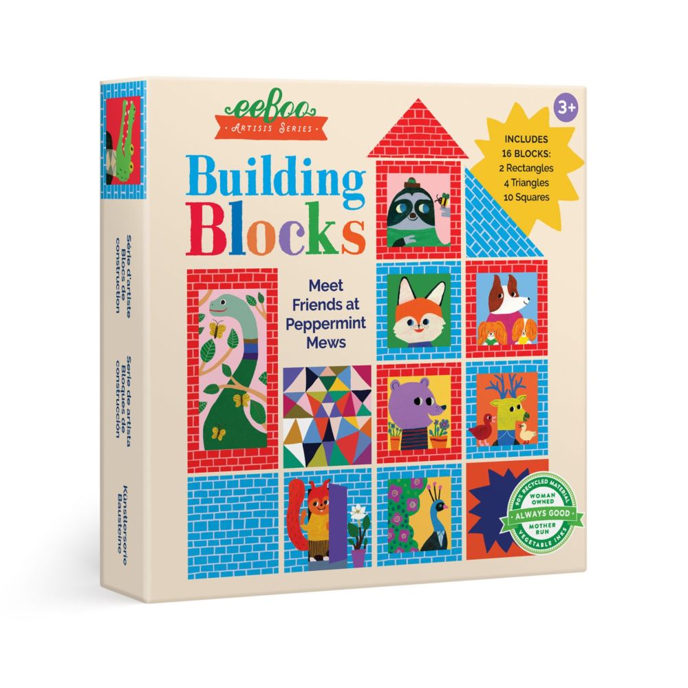 eeBoo Artist's Series 16-Piece Building Blocks Set for Creative Play