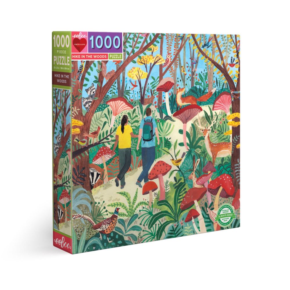 eeBoo Piece and Love Hike in the Woods Jigsaw Puzzle - 1000 pc