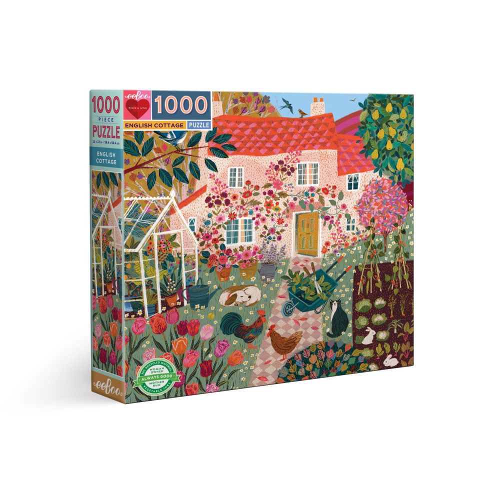 eeBoo Piece and Love English Cottage 1000 Piece Jigsaw Puzzle