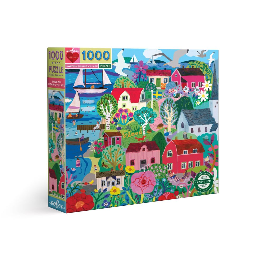 eeBoo Piece and Love Swedish Fishing Village 1000 Piece Puzzle