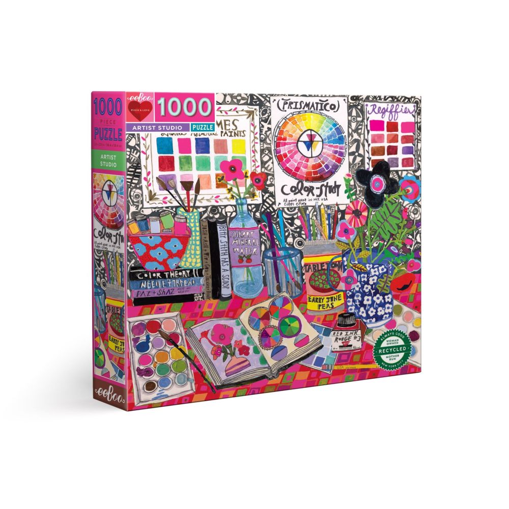 eeBoo Piece and Love Artist Studio Jigsaw Puzzle - 1000 pc