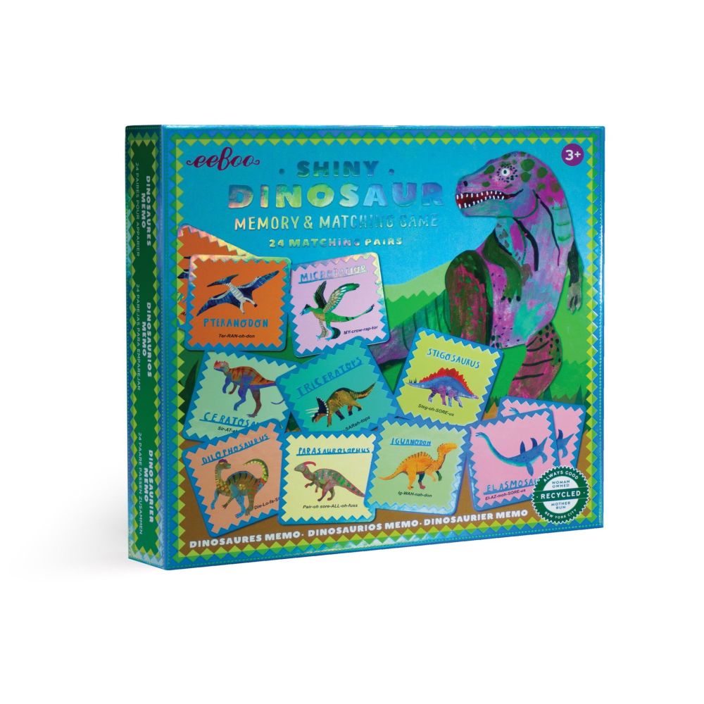 eeBoo Shiny Dinosaur Memory and Matching Game for Kids