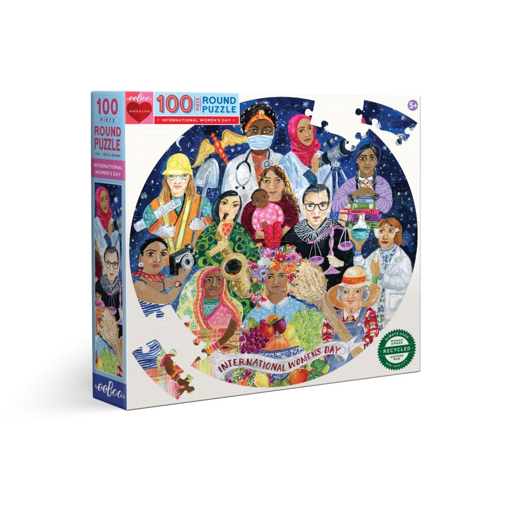 eeBoo International Women's Day 100 Piece Round Puzzle