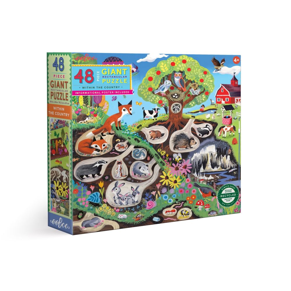 eeBoo Within the Country Giant Floor Puzzle - 48 pc