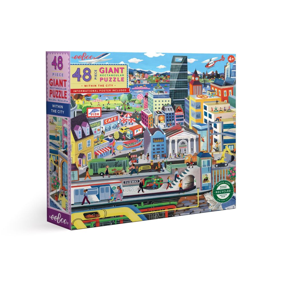 eeBoo Within the City Giant Floor Puzzle - 48 pc