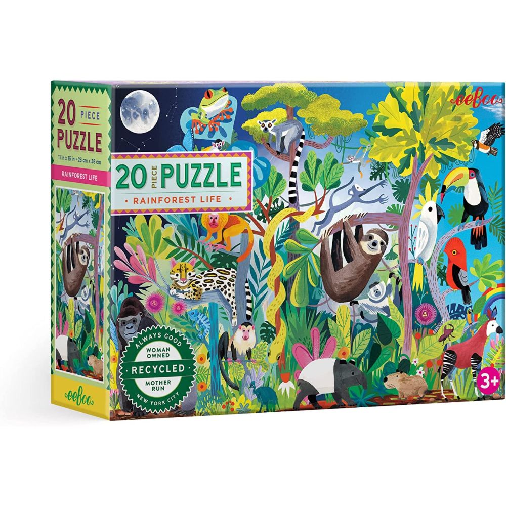eeBoo Rainforest Life Educational Jigsaw Puzzle - 20 pc