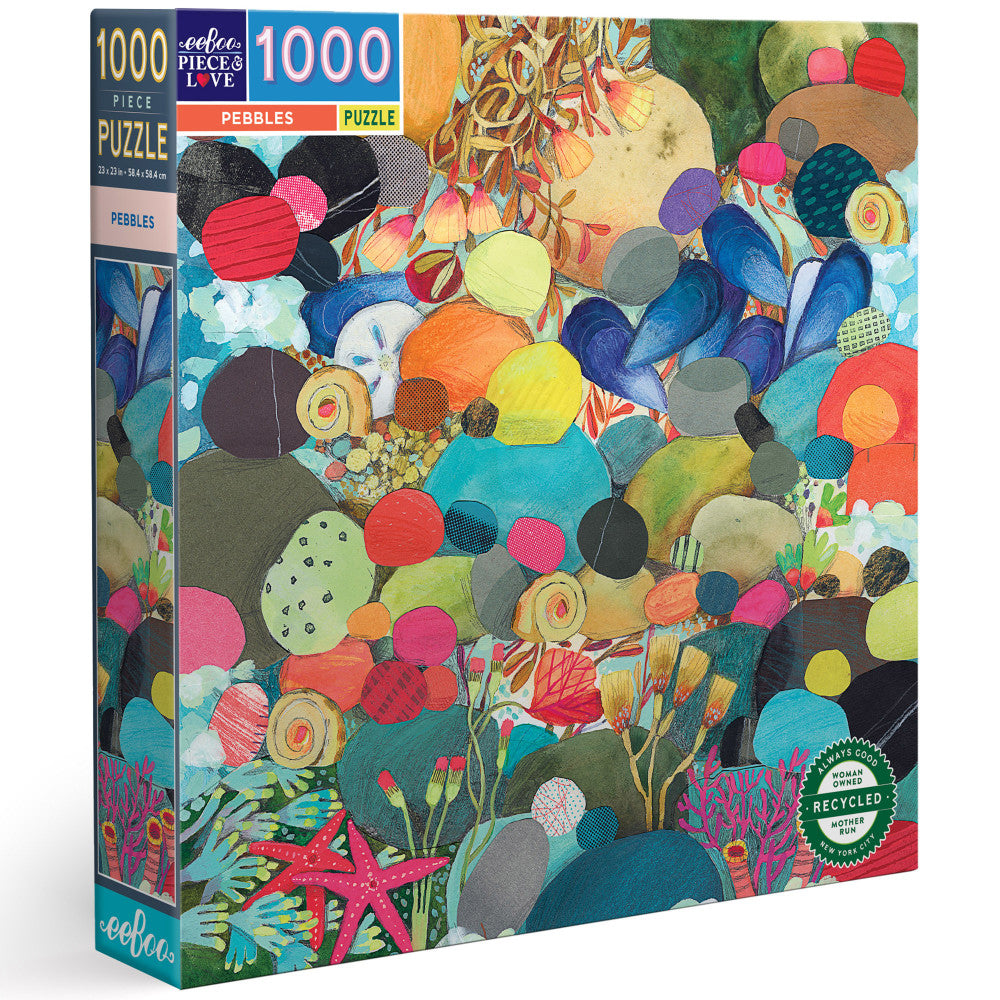 eeBoo Piece and Love Pebbles 1000 Piece Square Jigsaw Puzzle for Adults