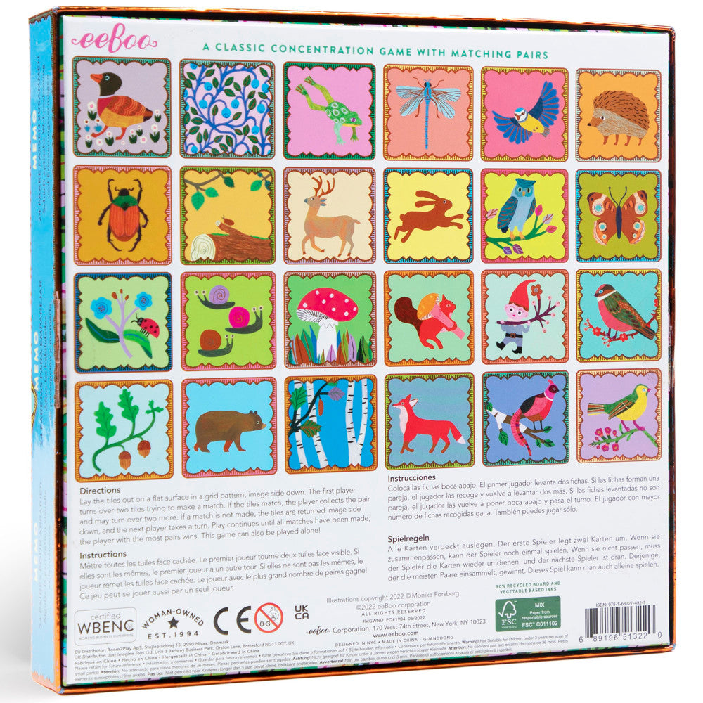 eeBoo Woodland Memory and Matching Game with Copper Gilded Tiles