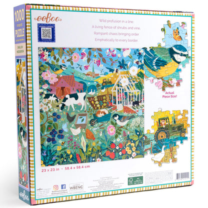 eeBoo Piece and Love English Hedgerow 1000 Piece Jigsaw Puzzle