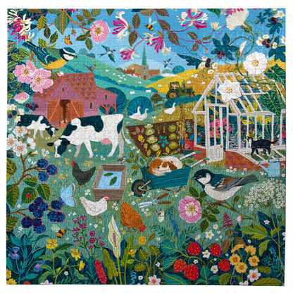 eeBoo Piece and Love English Hedgerow 1000 Piece Jigsaw Puzzle