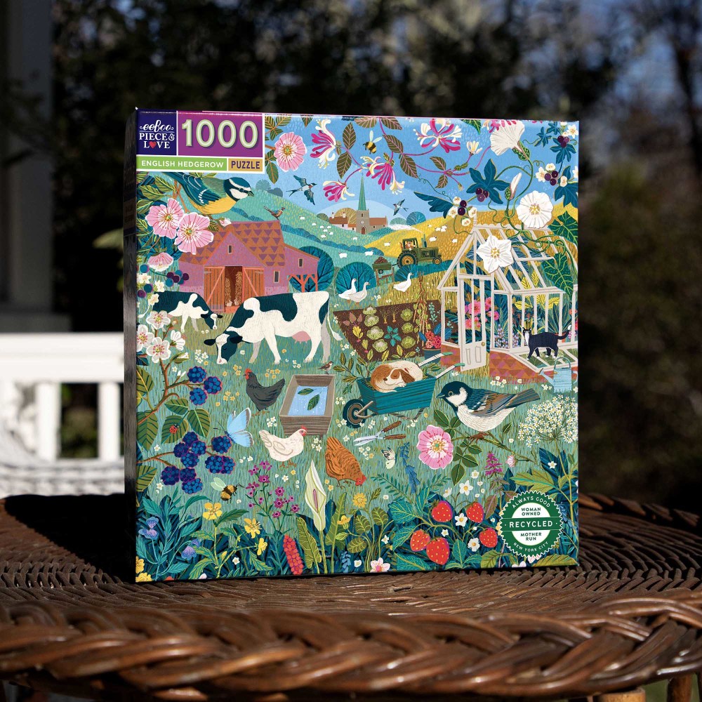 eeBoo Piece and Love English Hedgerow 1000 Piece Jigsaw Puzzle