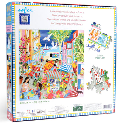 eeBoo Piece and Love Marketplace in France Jigsaw Puzzle - 1000 pc