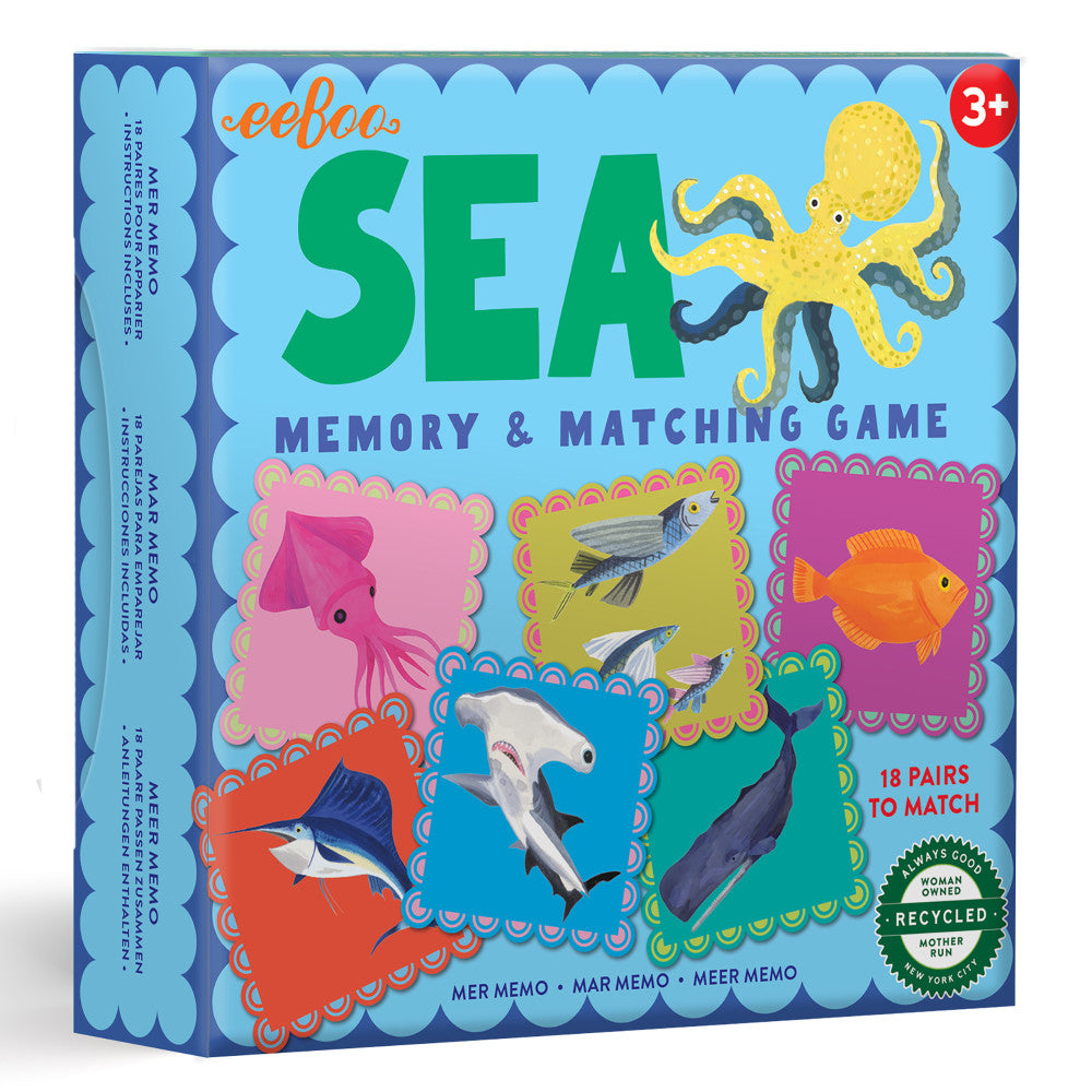 eeBoo Sea Little Square Memory Matching Game