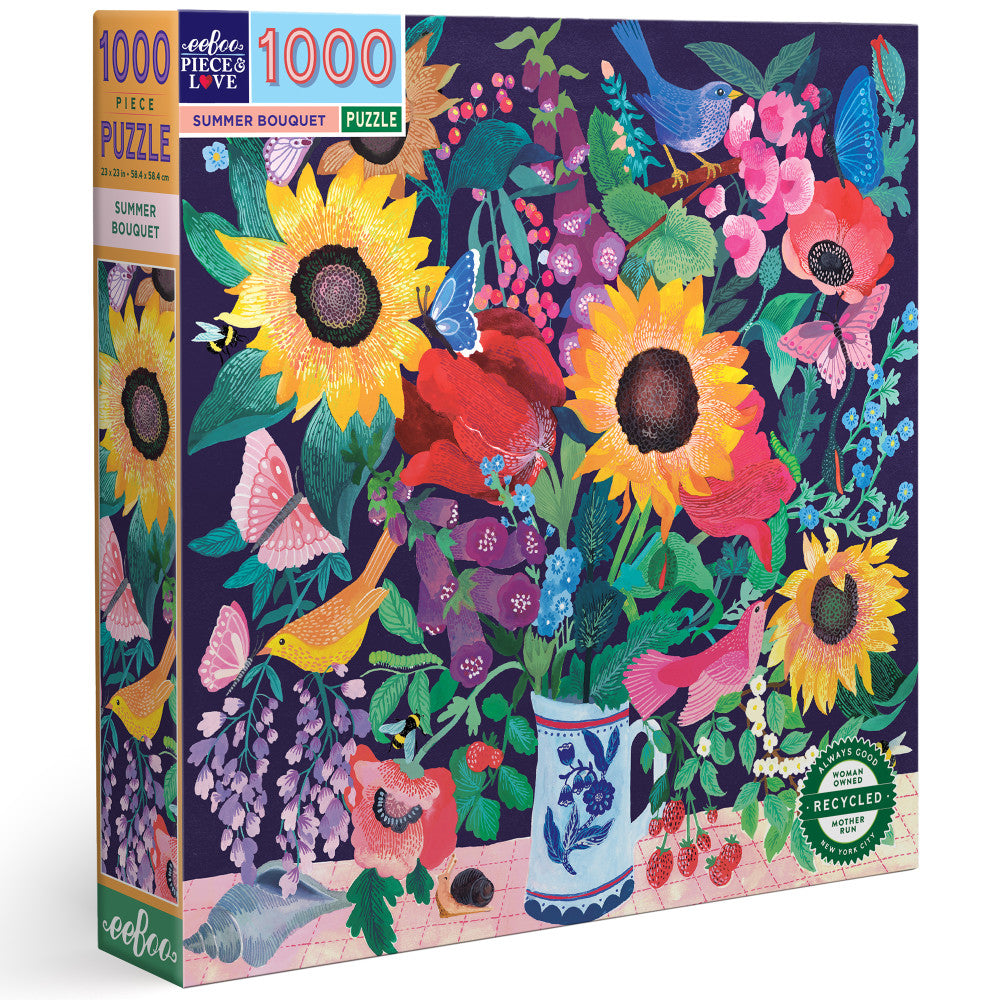 eeBoo Piece and Love Summer Bouquet Jigsaw Puzzle - 1000 pc